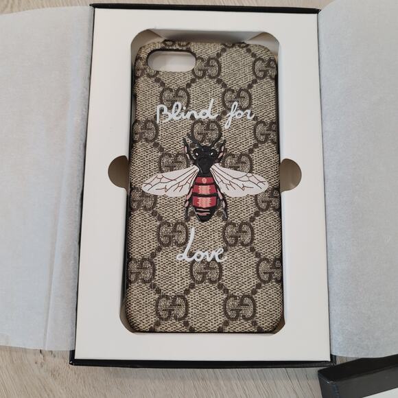 NWT Gucci GG Supreme Monogram Blind for Love Bee iPhone 7 Case - Picture 2 of 6